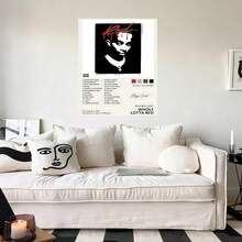 Framed 1pc  "Whole Lotta Red" Album Lyrics & Tracklist Canvas Print - Iconic Song Titles (Pink Toinetti, Die Lit) Music Wall Art Poster For Fans, Home, Office, Bedroom, Cafe Decor - Ideal Gift, Flat, Perfect For - Framed - 查看 4