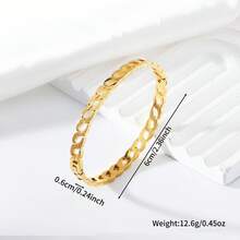 Vòng tay nữ dạng mắt xích rỗng, thiết kế tối giản hiện đại, phù hợp với trang phục thường ngày, là điểm nhấn thanh lịch, món trang sức tinh tế với phần cuối sáng bóng mịn màng. - vòng đeo tay - Xem 5