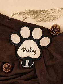 Personalized Leash Hook, Wooden Dog Leash Wall Hook, Cartoon Decorative Hook, Personalized Dog Collar Hook, Suitable For Collars And Leashes, Fashionable, Cute, Colorful, Unique And Adorable, Custom Home Decor