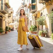 Fochier F-4 Piece Suitcase Set, ABS Hard Shell Trolley Case, Silent Universal Wheel Combination Lock, Family Travel Suitcase Set, Cosmetic Handbag 20-Inch Suitcase 24-Inch Suitcase 28-Inch Suitcase - 香檳色 - 查看 7