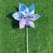 3pcs Sakura 6-Blade Pinwheel, Outdoor Plastic 8-Blade Weathervane, Outdoor Decorative Pinwheel, Suitable For Lively Rotating Outdoor Decor In Yard, Lawn And Garden (Assorted Pinwheel Colors), Requires Assembly - Multicolor - View 11