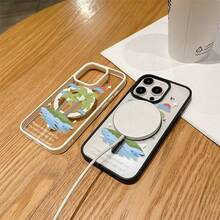 Para IPhone17/17AIR/17 Pro/17 Pro Max/16/16 Pro/16 Plus/16 Pro Max/15/15 Pro/15 Plus/15 Pro Max/14/14 Plus/14 Pro/14 Pro Max/13/13 Pro/13 Pro Max/12/12 Pro/12 Pro Max/11/11 Pro/11 Pro Max/X/XS/XSMAX,  Galaxy S25/S25 Plus/S25Ultra/S24/S24FE/S24 Plus/S24 Ultra/S23/S23FE/S23+/S23 Ultra/S22/S22+/S22 Ultra, Silicone Magnetic Phone Case, High-End Fashion, TPU border wrapping + independent lens frame, anillo de succión magnético incorporado MagSafe segunda succión - Azul - Ver 4