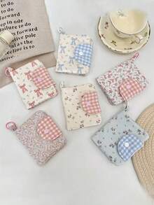 1个格子花纹卡片袋，零钱袋，耳机收纳袋，包包挂饰，包包装饰，银币袋，钥匙袋，迷你红包，时尚便携，多功能，生日礼物，情人节礼物 - 彩色 - 查看 1