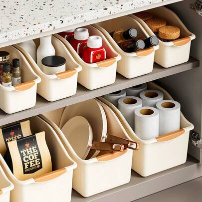 صندوق تخزين قابل للتكديس، سلة تخزين بلاستيكية كلاسيكية، مناسبة للمطبخ والحمام والغرفة، للملابس والألعاب والمشروبات، منظم تخزين متعدد الأغراض