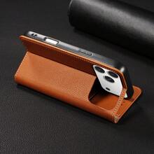 Luxury Wallet-Style High-Quality Phone Case With Card Slot, Stand, Strong Magnetic Flip Cover, Faux Leather Material, Compatible With IPhone, Compatible With Redmi, And Other Brands, Business Shock-Proof Protective Cover - Brown - View 6