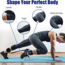 1件/3件装脚踝阻力带，健身脚踝绑带，带弹力带，适用于腿部和臀部锻炼，带弹力带的脚踝绑带 - 黑色 - 查看 4