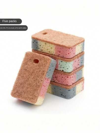 彩色厨房海绵，多用途速干海绵，厨房用品，除垢清洁块，厨房清洁海绵，家用清洁湿巾，高密度海绵洗碗布，多功能洗碗刷，家用清洁百洁布，可重复使用，多功能，温和清洁锅碗瓢盆的抹布，送给女朋友的理想礼物，洗碗，适用于厨房、浴室、家居、家用用品