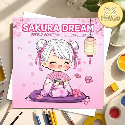 Sakura Dream Vistas: A Coloring Elegy Of Pink Cherry Blossom Tenderness,(22-Page Upgraded Thick Paper) Coloring Book, Valentine's Day, Birthday, And Other Festivals. Painting And School Supplies, Books, Coloring Books, Halloween, Back-To-School Gifts, Colorful Books, Adults, Christmas Gifts, Art Supplies, Art Supplies, DIY Creative Leisure, Graffiti Art Books.