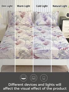 4pcs Floral Pattern Bedding Set, Includes 1 Fitted Sheet, 1 Flat Sheet And 2 Pillowcases, Protects Mattress (Pillow Insert Not Included). Luxury Fitted Sheet Set, Available In Sizes: Super King, King, Queen, Twin. Soft And Comfortable, Suitable For Bedroom, Protects Mattress. Machine Washable. - Multicolor - View 9