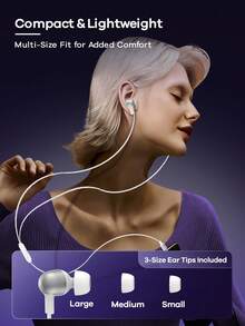 Remax 1.2米 Type-C 有线入耳式耳机，HiFi 动圈麦克风，透明外壳，TPE材质，隔音耳罩，降噪和低音增强，黑/白