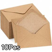 Mini Kraft Paper Envelopes, Brown Kraft Paper Envelopes Suitable For Gift Cards And Business Cards [4.1 Inches X 2.8 Inches] - Cowhide - View 14