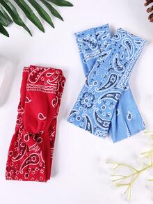 2/3/5pcs/Set Bohemian Criss-Cross Elastic Headbands, Unisex Sports Yoga Sweat Absorbent Fashion Headwraps - Multicolor - View 9