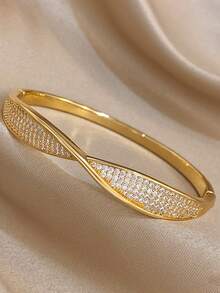 18K镀金防褪色奢华优雅密镶锆石手链套装，适合女性佩戴，母亲节礼物，圣诞节/嘉年华/冬季珠宝，婚礼/派对/日常配饰，周年纪念/情人节/波西米亚风珠宝/生日/伴娘礼物 - 彩色 - 查看 6