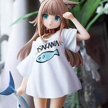 Charming Anime Cat Girl Statue With Fish Ornament, 7.09inch High-Quality PVC Articulated Figure, Multi-Color Design, Ideal For Bedroom And  Decoration, Perfect Gift For Anime Lovers - 1 cái - Xem 10