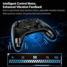 Lenovo Kontroler do gier eSportowych S07, ergonomiczna konstrukcja, podwójne sprzężenie zwrotne silnika wibracyjnego, plug and play, wysoka trwałość, odporny na zużycie materiał POM, czarny - Czarne - Zobacz 6