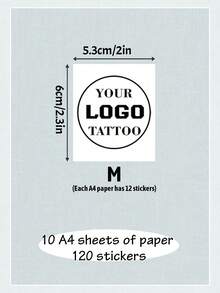 12-300pcs Customized Logo Temporary Tattoo Stickers, Personalized Tattoo Stickers, Suitable As Valentine's Day Gift, Applicable For Various Parties Like Birthday Celebrations, Weekend BBQs And Cocktail Parties, Easy DIY,Girly Era , Industrial - Multicolor - View 14
