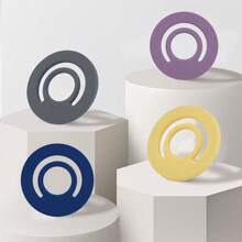 1pc Magnetic Phone Holder With Silicone Ring Clip, Suitable For Phone Back, Magnetic Phone Stand Compatible With IPhone, Non-Slip Phone Accessory, Popsoket, Sticky Phone Holder, Suitable As Valentine's Day Gift - Multicolor - View 2