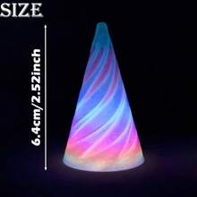 2pcs 3D Printed Cone-Shaped Collectible Decor, Suitable For Office Desk Display, For Ages 14+ - Multicolor - View 4