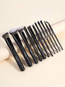 MAANGE 5/8/11pcs Professional Makeup Brush Set,Includes Powder Brush, Blush Brush,Concealer Brush,Contour Brush,Nose Brush,Foundation Brush,Detail Brush,Face Brush,Eyeshadow Brush,Eyebrow Brush, Suitable For Daily Facial Makeup,Giveaways,Complete Makeup Set - Black - View 4