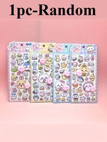 Jiyikawa 猫爪减压挤压玩具 3D 立体贴纸，儿童泡泡贴纸，装饰手机贴纸，DIY 放屁桃子贴纸 - 彩色 - 查看 4