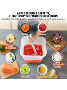 Commercial Immersion Blender, 750W 16" Heavy Duty Hand Mixer, Variable Speed Kitchen Stick Mixer With 304 Stainless Steel Blade, Multi-Purpose Portable Mixer For Soup, Smoothie, Puree, Baby Food - Black - View 5