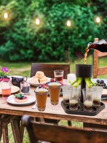 1 pieza Dispensador de bebidas multiusos con 4 grifos ajustables para fiestas, sidra, cócteles y regalos navideños - Multicolor - Ver 8