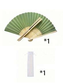 3-30支装精美折叠手扇套装，包含领结和礼品袋。这些竹制手扇非常适合作为新娘、伴娘礼物和婚礼装饰。它们也适用于派对、活动和夏季配饰。 - 軍綠色 - 查看 13