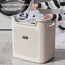 1个小号+1个大号脏衣篮，可折叠塑料洗衣篮，带轮子，适用于浴室和洗衣房，双尺寸便携式脏衣篮套装，方便分类、搬运和快速清理，轻便耐用的洗衣收纳架，节省空间的可移动衣物架，适用于家庭和宿舍。 - 彩色 - 查看 9