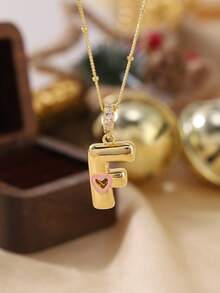 1pc Stylish And Simple Women's Necklace With 26 Letter Pendant (A-Z Capital Letters). Suitable For Everyday Wear, Unisex, And As A Gift For Friends. - Multicolor - View 19