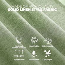 Faux Linen Rustic Round Tablecloth For Coffee Table, Decorative Waterproof Outdoor Anti-Scratch Table Cloth Cover For Party, Wedding, Picnics, Patio(Round, 70 Inch(4-6 Seats), Sage Green),SageGreen70inchRound - SageGreen70inchRound - View 7