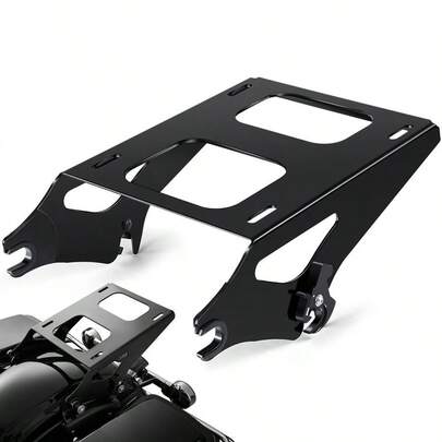 Black Detachable Two Up Tour Pack Pak Mounting Luggage Rack Compatible For  Touring Street Glide Road King Electra Glide 20142023
