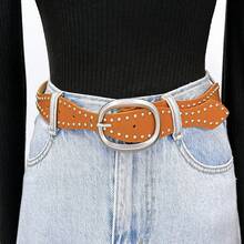 1 chiếc thắt lưng đính đá thời trang nữ, phụ kiện thời trang thường ngày đa năng. - Nhiều màu - Xem 10