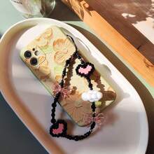 Beaded Phone Charm Y2K Kawaii Handmade Acrylic Phone Lanyard Wrist Strap For Camera Bag  Keychain Charm Pink Black Heart And Bow - 27-粉紅黑心蝴蝶結 - 查看 5