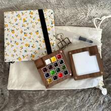 15 Colors Travel Set Portable Paint Box, Folding Magnetic Watercolor Box,Watercolor Supplies, Painter Gifts, Painting Accessories, Gift Her - Brown - View 4