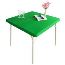 Cocktail Fitted Spandex Stretch Square Table Covers Caps Elastic Square Tablecloth Green Table Topper 36x36 Inch,36inchx36inch(Square),Green - Green - View 1