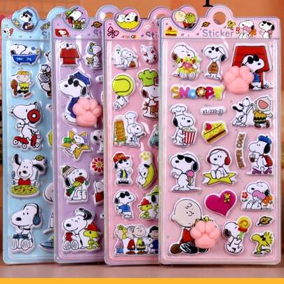 3D泡泡贴纸玩具，奖励卡通日记贴纸，夜光毛绒猫爪减压指尖贴纸，PP泡泡贴纸