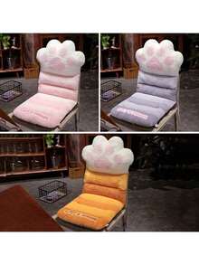 1个猫爪印防滑办公椅垫 - 柔软的薰衣草色和白色可爱设计，100% 聚丙烯材质，符合人体工学支撑，仅限手洗。适用于家庭办公室和客厅装饰，符合人体工学的办公椅，提升工作空间舒适度，趣味设计，舒适支撑，座椅支撑，追求舒适体验者的理想之选。 - 彩色 - 查看 3