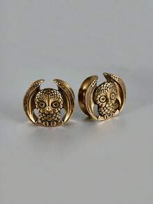 一对铜猫头鹰耳扩耳钉，耳扩扩器，耳钉撑开器，耳洞饰品，8毫米-25毫米 - 如圖 - 查看 16