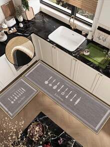 1 件装柔软橡胶亚麻厨房地垫，3.5 毫米厚厨房地毯，简约现代风格厨房吸水地垫，大尺寸地毯，缝边防止脱皮，吸水易清洁，亚麻表面，泡沫中间层，橡胶底部，适用于厨房地毯、厨房装饰、婚礼装饰、家居装饰、浴室地垫、入口地垫、洗衣房地垫、走廊地毯、客厅地垫等。 - 彩色 - 查看 10