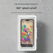 360 Rotatable Shower Phone Holder,2pcs Phone Stand, Wall-Mountable, Adjustable, Waterproof, Touchable Shower Phone Holder Mount, Compatible With 14/13/12/11 Pro XS XR, Up To 6.8inch, Suitable Bathroom Kitchen