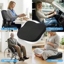 Cojn Elevador de Asiento de Coche para Adultos con Base Antideslizante, Cojn para Asiento Automovil Alivio para Dolor de Ciatica, Espalda y Coxis, Adecuado para Coche y Oficina (Rosa) - Rosa - Ver 10