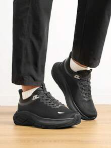Men's Slip-On Walking Shoes - Hands-Free Running Tennis Sneakers With Cushioning, Non-Slip Gym Workout Athletic Shoes For All-Day Comfort & Style - 黑色 - 查看 9