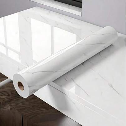 1 rulle vit marmorstruktur självhäftande avtagbar vinyltapet, lämplig för vardagsrum, kök, sovrum, studentrum och möbeldekoration och renovering, kan användas för rumsdekor, heminredning, väggdekor, badrumsdekor, sovrumsdekor, vardagsrumsdekor, husinredning, heminredning, vardagsrumsväggkonst, tapetklistermärke