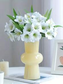 3 piezas de flores de narciso artificial, tallos flexibles, opciones de color blanco, rojo y champán, adecuadas para Pascua, Día de la Madre, Acción de Gracias, Día de San Valentín, decoración de jarrones, decoración de la sala de estar, centro de mesa - Multicolor - Ver 3