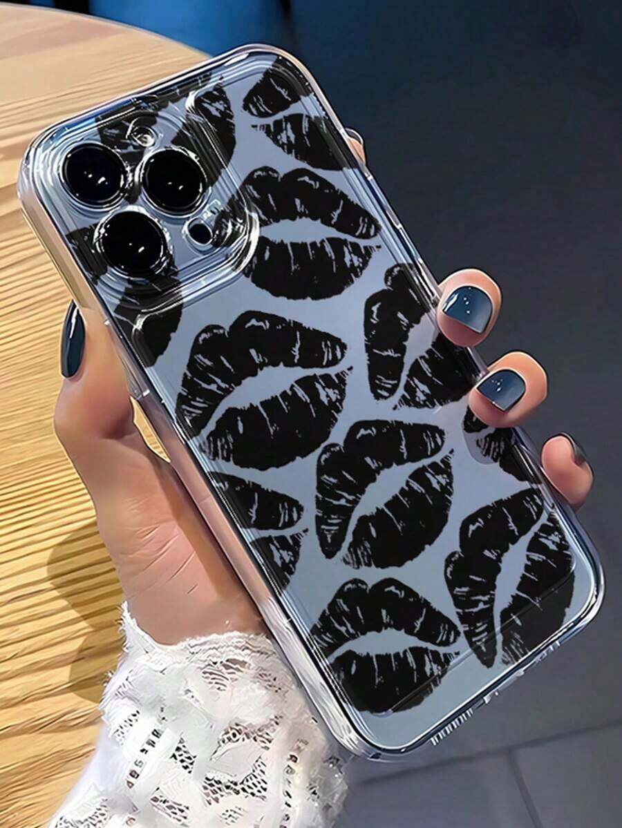 1pc Unique Astronaut & Red Lip Pattern Full Coverage TPU Shockproof Phone Case, Compatible With Apple 16, 15, 14, 13, 12, 11 Pro Max, Series - 款式6(1pc) - 查看 1
