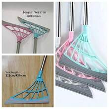 1pc Magic Broom Longer Version 112cm/43inch Rubber Strip Broom Broom Silicone Sweep Cleaning Floor Wiper Silicone Broom Domestic Toilet Lazy Broom ,A Broom Beloved By Young People, Middle-Aged Women, And The Elderly - Army Green - View 2