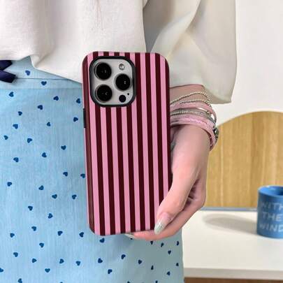 This Striped Phone Case Features A Vertical Stripe Design, Compatible With IPhone 16, 15, 14, 13, 12, And 11 Pro Models. Made Of TPU Material, It Provides Shock Protection. It Is The Perfect Gift For Family, Friends, Kids, Birthdays, Spring Breaks, Or Your Boyfriend.