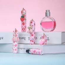 1pc 5ml Portable Mini Refillable Perfume Atomizer Keychain, Travel Size Spray Bottle Accessories For Women Girls, Mom Gifts Vacation Summer Travel Essentials-Light Pink Butterfly - Light pink butterfly - 查看 2