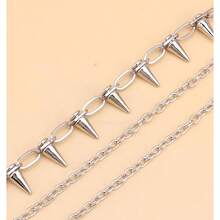 Pants Chain Men Pocket Chain Pants Jean Chains Men Jean Chains Chains Jeans Biker Chain Hip Chain Jean Chains Women Pants Chain Women Hip Jewelry Women Punk Chain - A1-Sharp 銀色鉚釘 - 查看 9