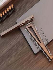 Cirelle Portable Foldable Wooden Laptop Stand - Ergonomic Angle Adjustment (12°) With Heat Dissipation Ventilation, Triangular Wooden Tray Suitable For Tablets And Mini Laptops, Compact Design, Natural Finish - Walnut - View 4